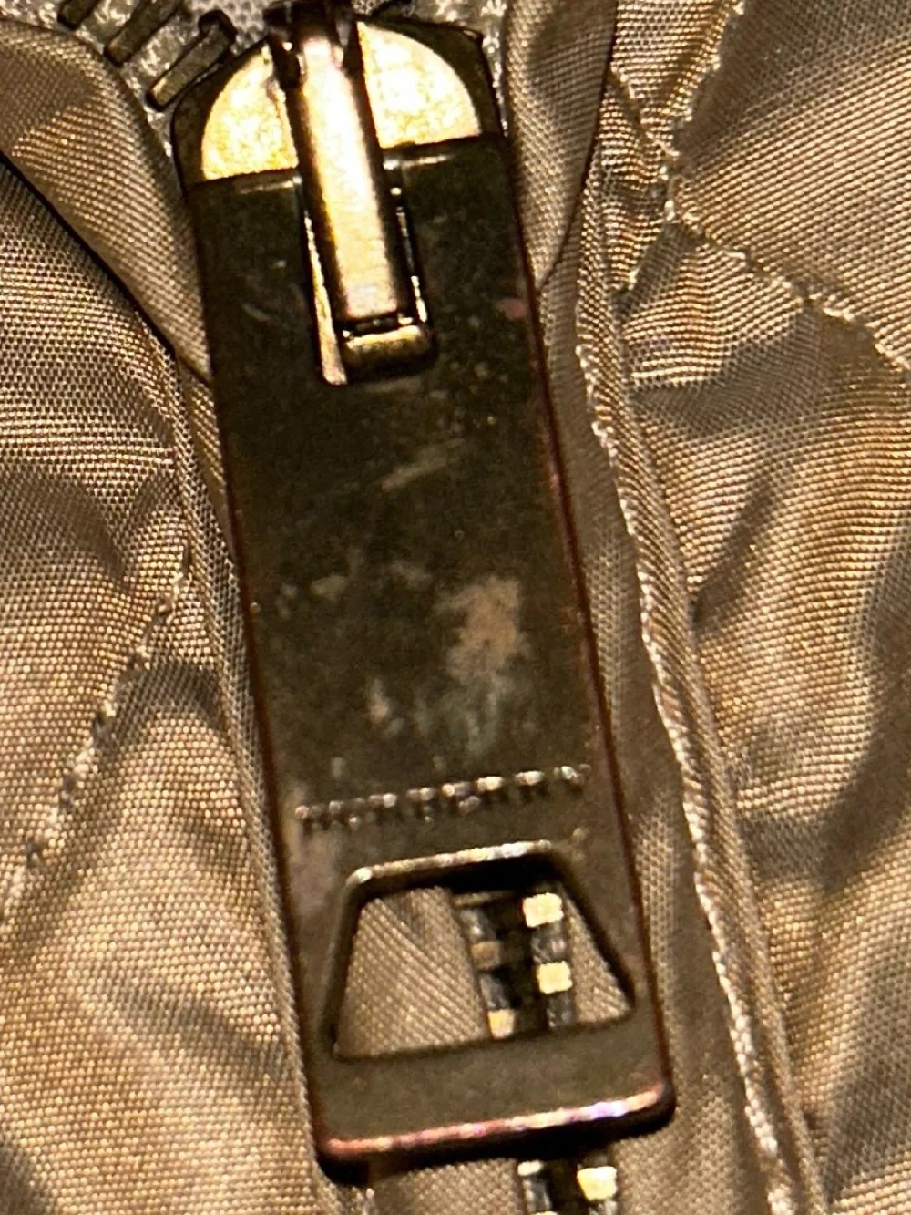 Burberry Quilted Metallic Gold Full Zip Jacket with Plaid Lining